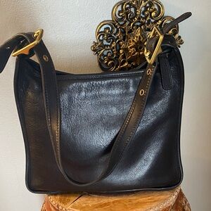 Coach Black Vintage Leather Shoulder Bag